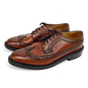 Dexter Brown Pebbled Leather Longwing Wingtip Brogues Oxford Shoes Size 9C